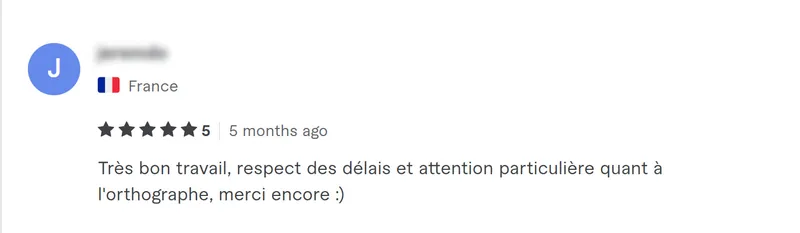 Témoignage client sur le respect des délais et la qualité de la rédaction